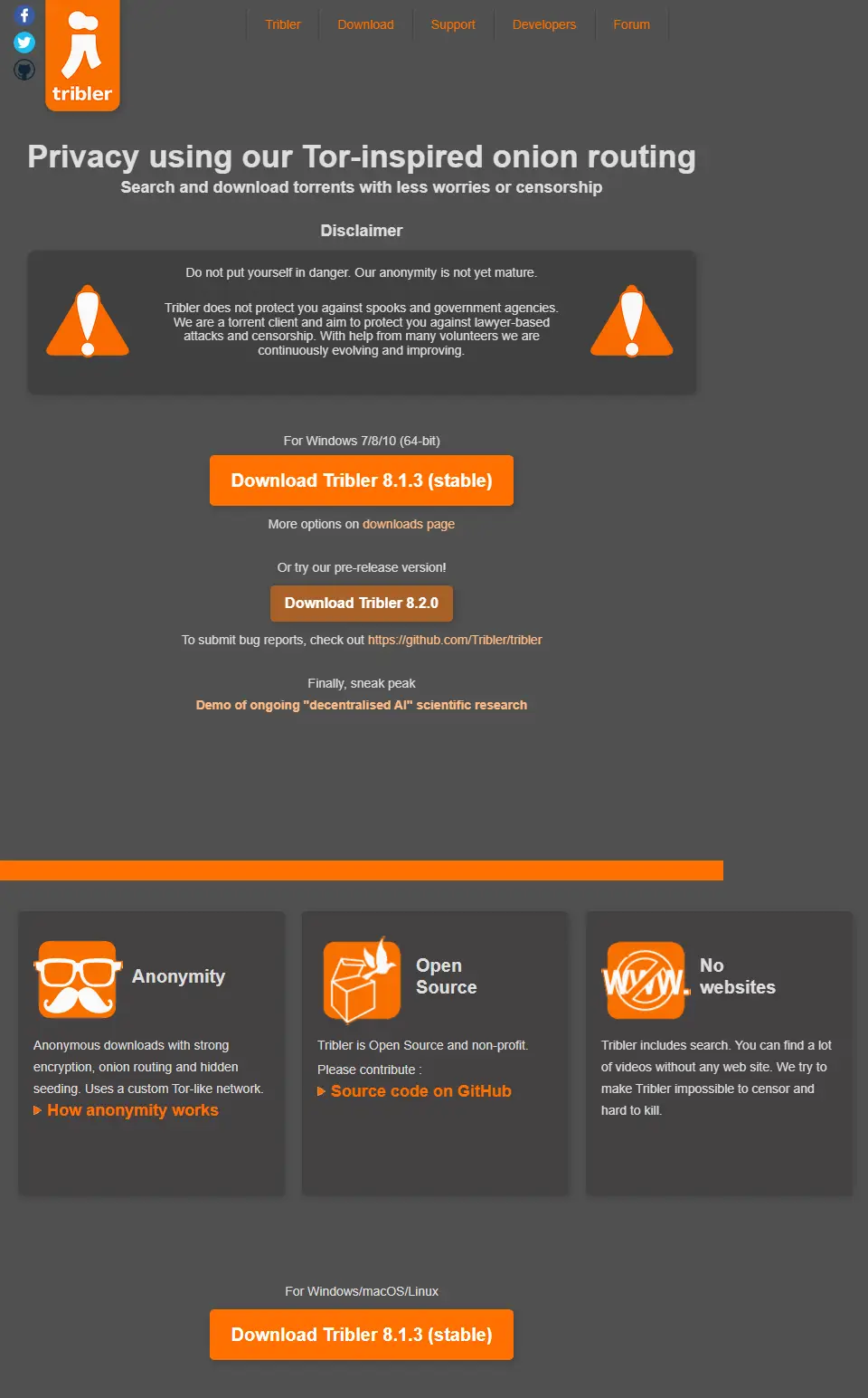 backlink from tribler.org