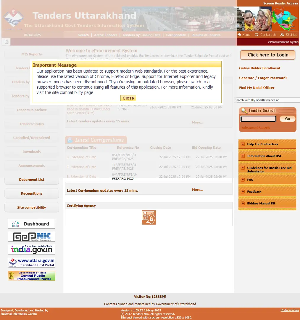 backlink from uktenders.gov.in