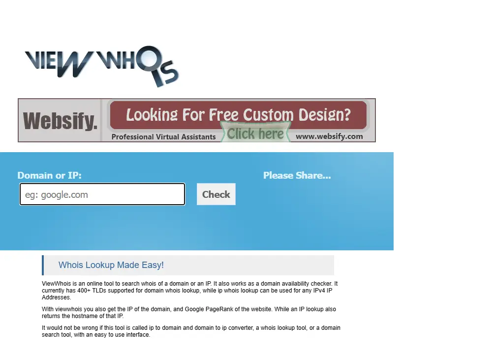 backlink from viewwhois.com