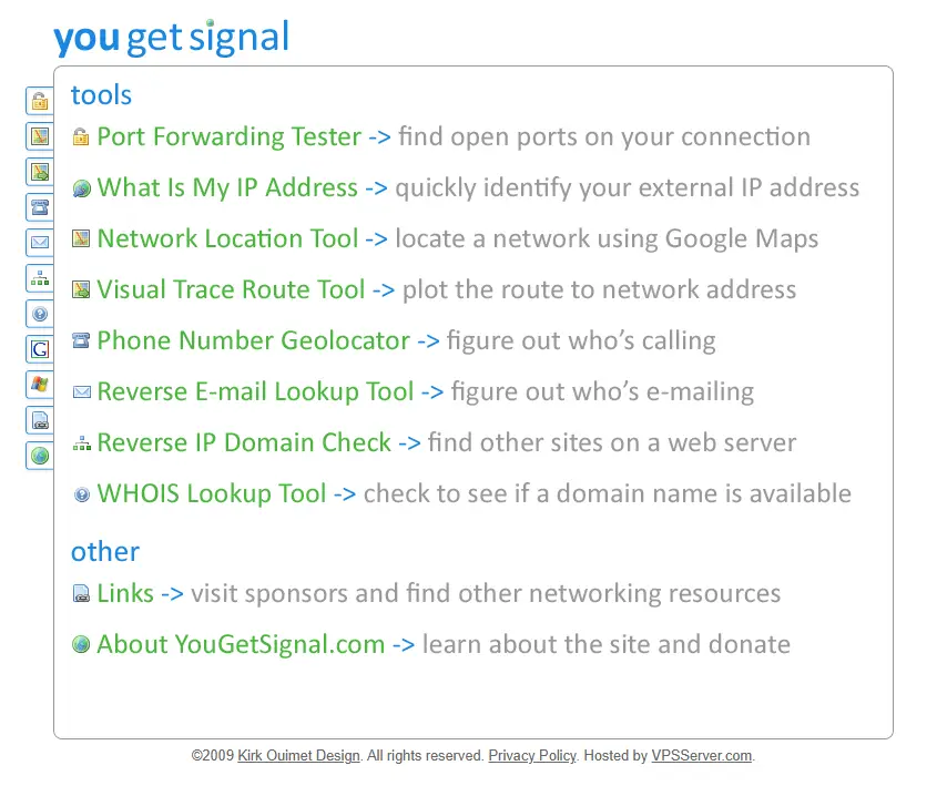 backlink from yougetsignal.com