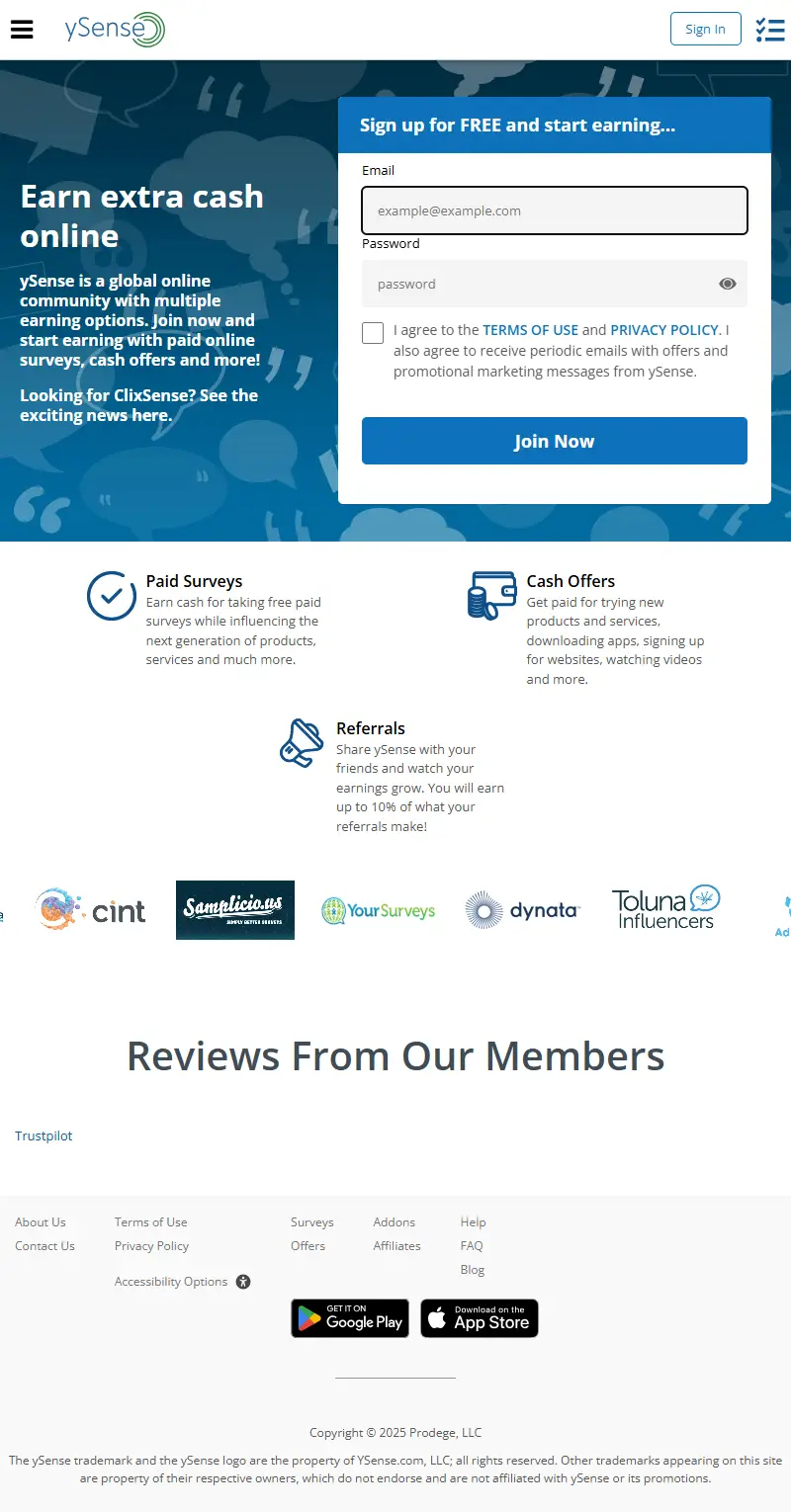 backlink from ysense.com